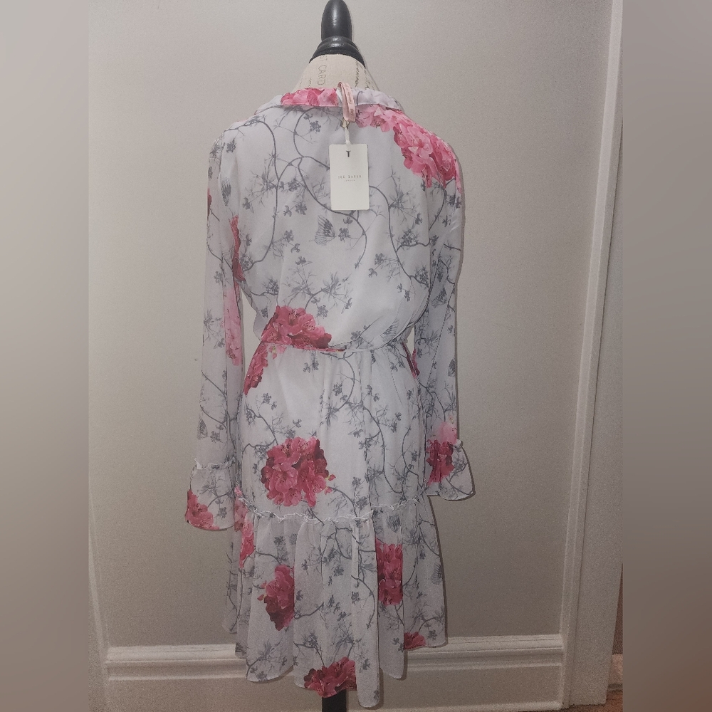 **LAST CHANCE** NWT -Ted Baker Babylon Ruffle Pink Floral Dress (TB Size 4) - - Picture 5 of 5